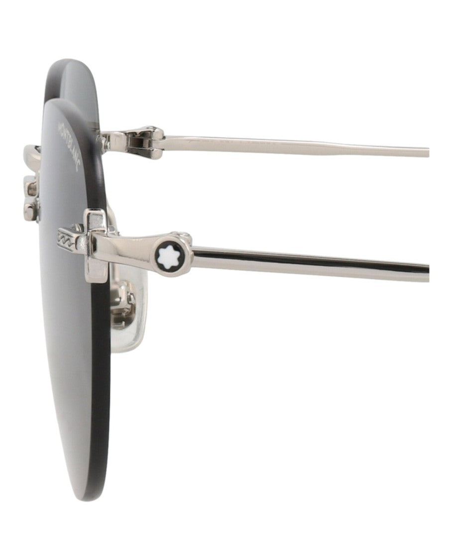 Montblanc Round-Frame Metal Sunglasses