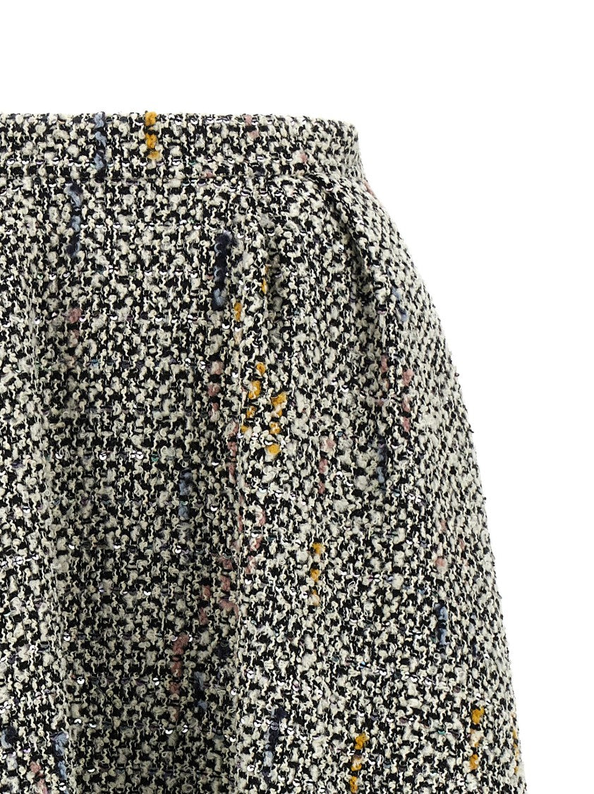 Alessandra Rich Wool Blend Tweed Skirt