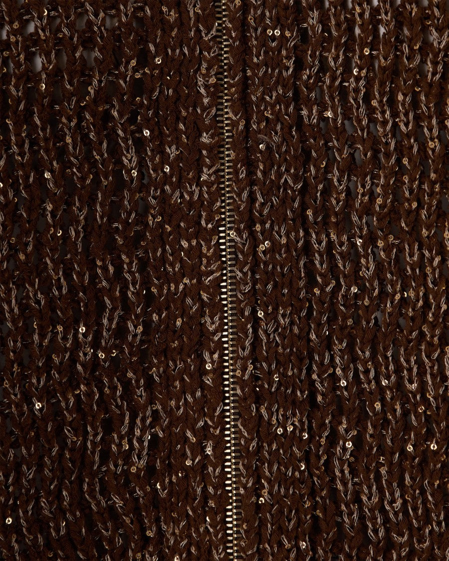 Max Mara Textured Zip-Up Cardigan With Micro Sequins