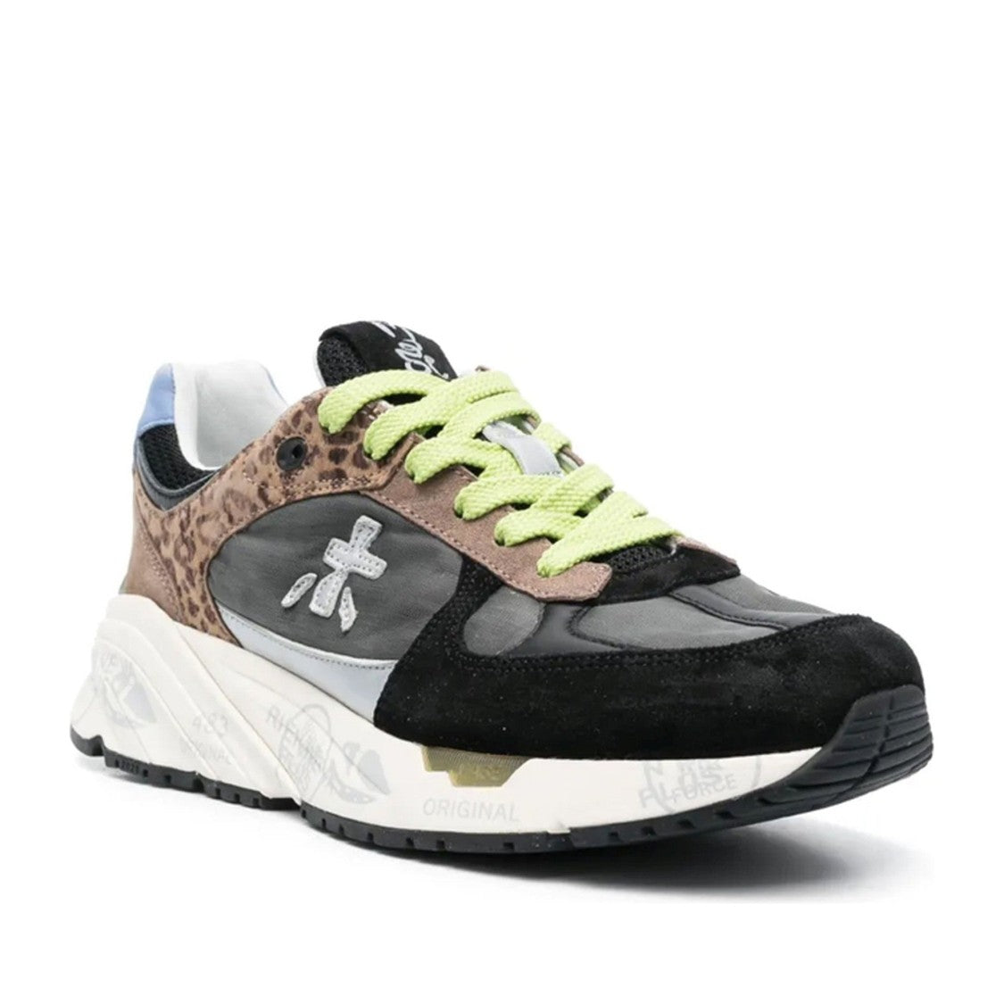Premiata Multicolor Mased Leather Logo Sneakers