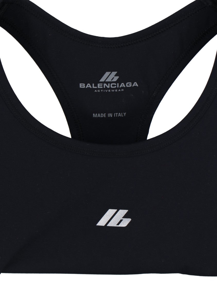 Balenciaga "Activewear" Crop Sport Top – Black