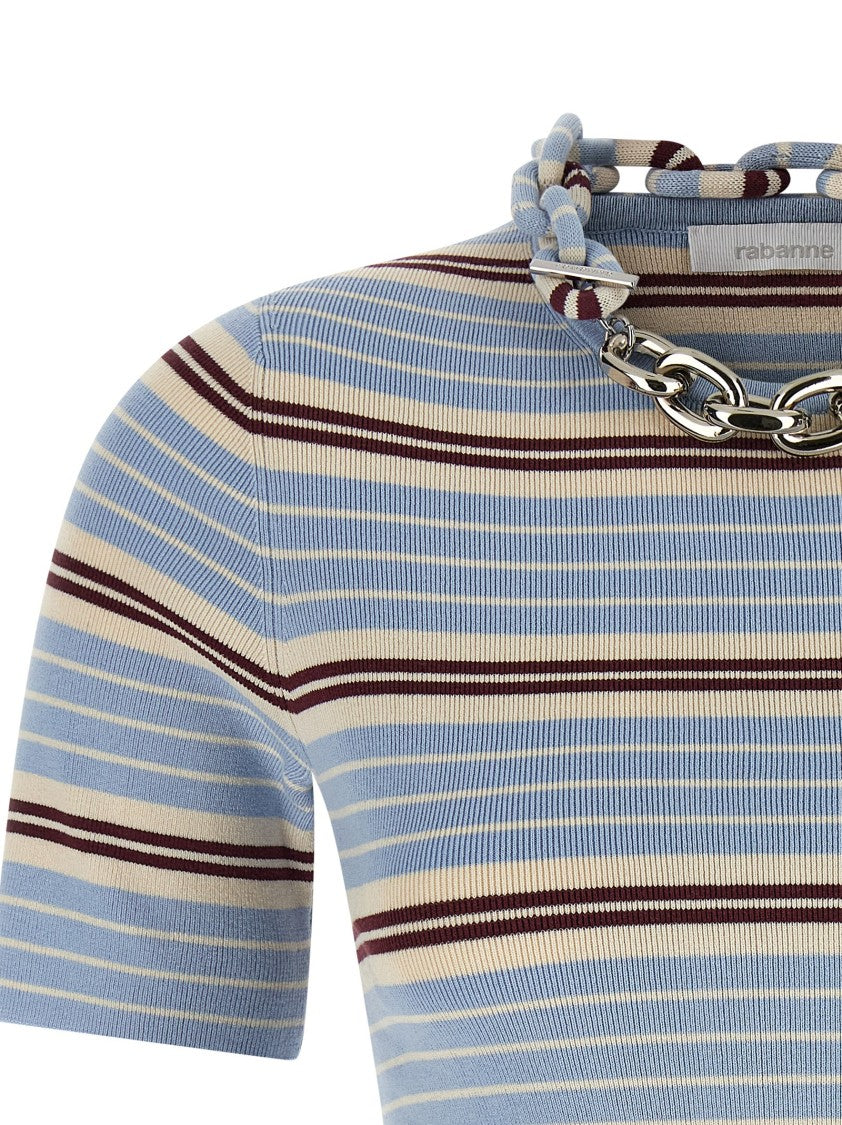 Paco Rabanne Micro Ribbed Cotton T-Shirt