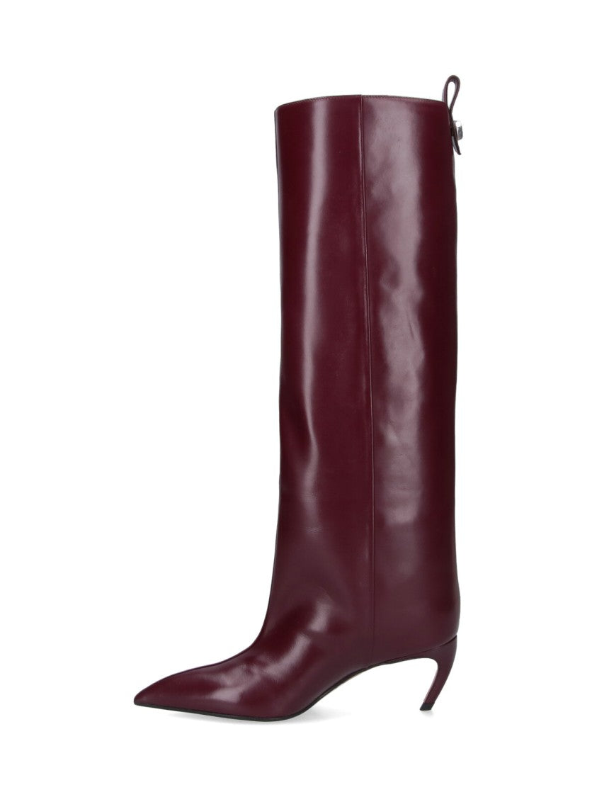 The Attico Mid-Calf Brown Leather Boots