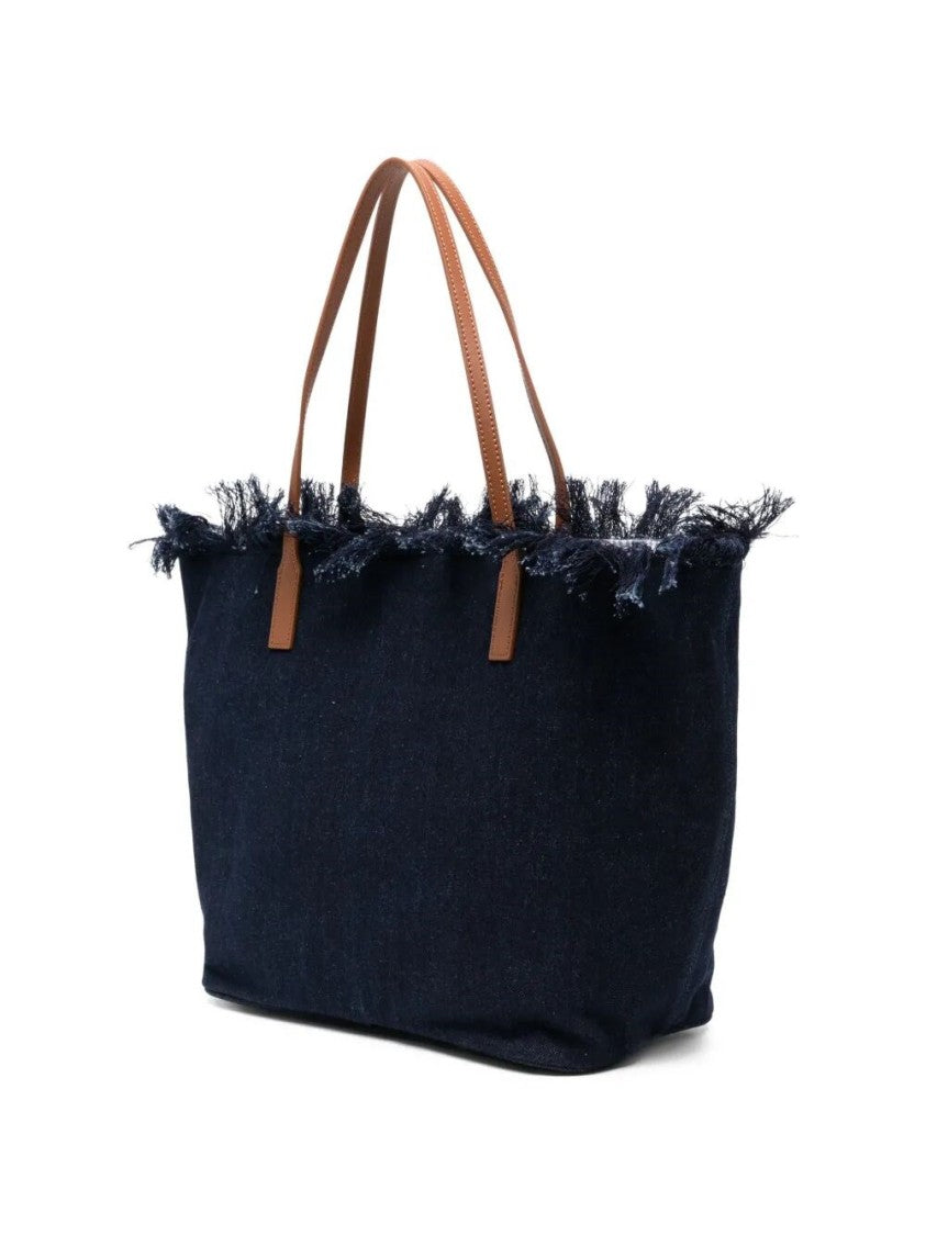 Mc2 Saint Barth Large Tote Bag With Frayed Edges