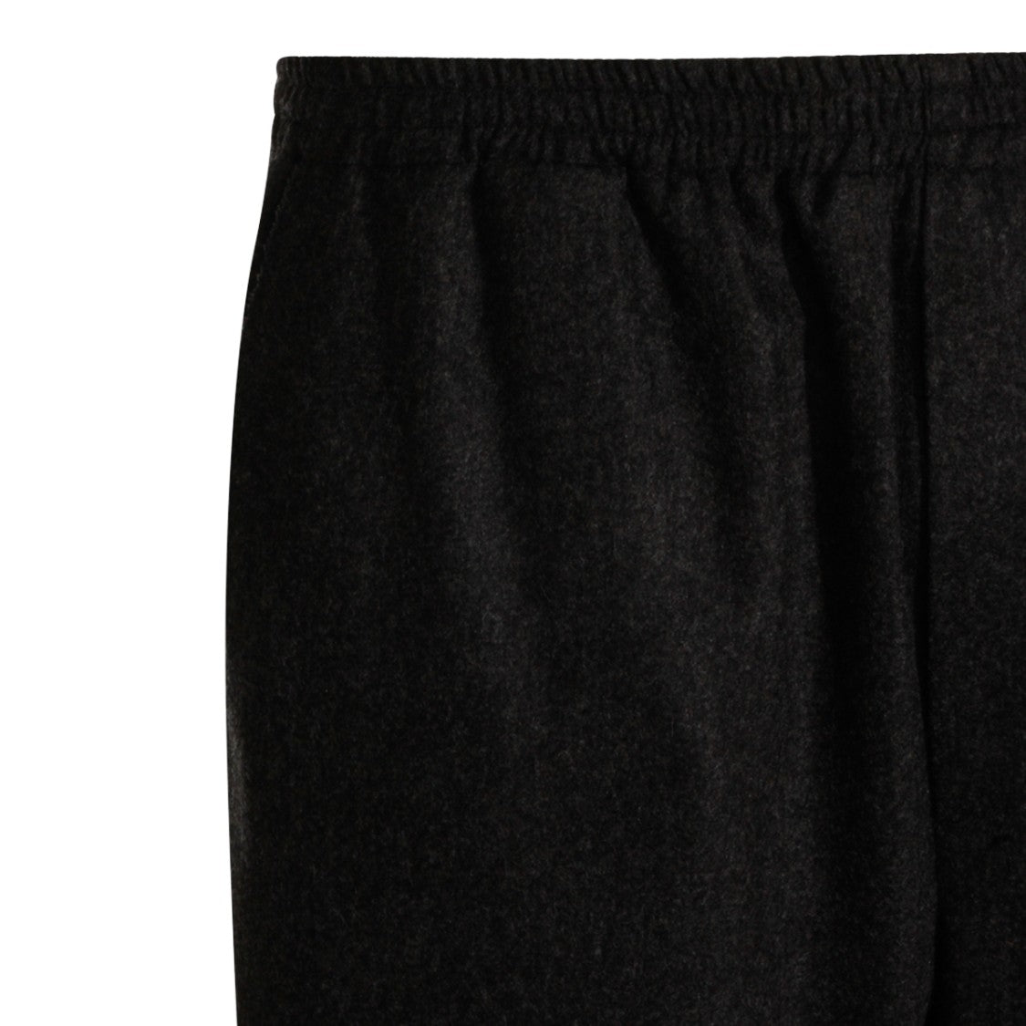 Jil Sander Dark Grey Wool Trousers With Elasticated Waistband And Refined Hem
