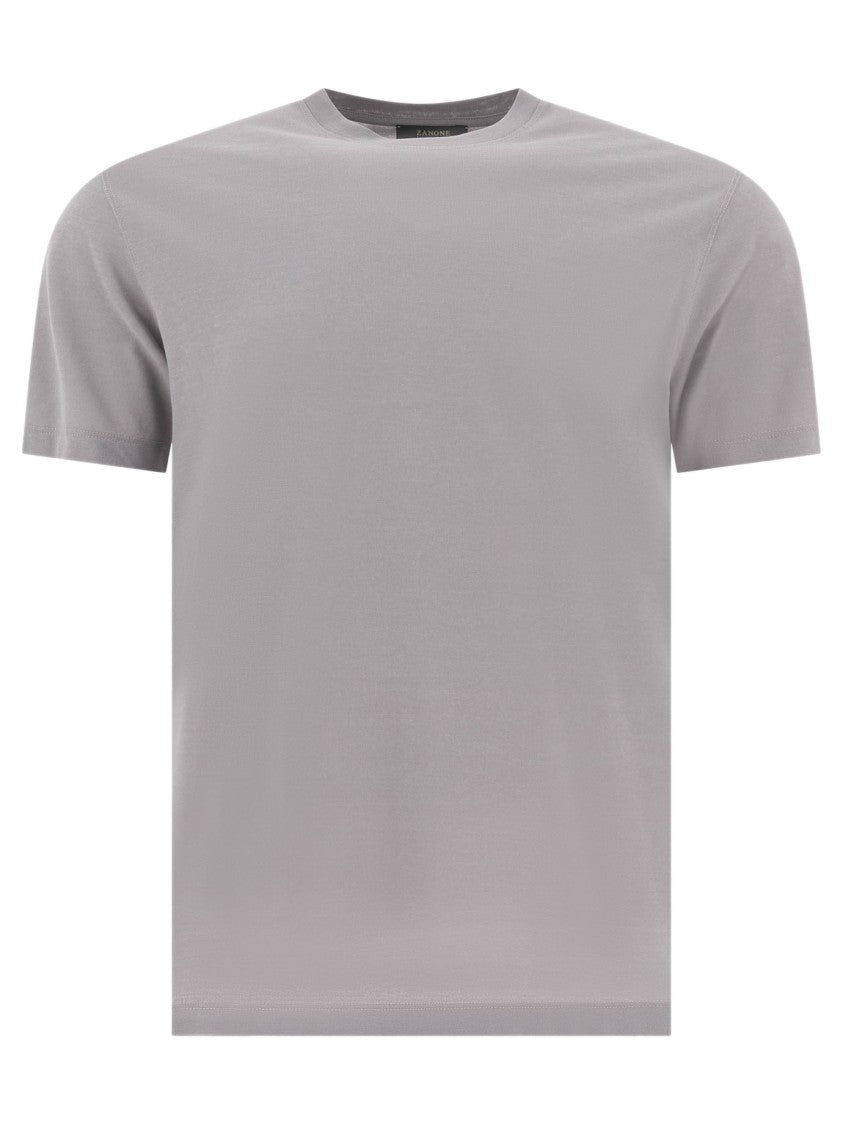 Zanone Grey T-Shirt With Soft Cotton-Elastane Blend
