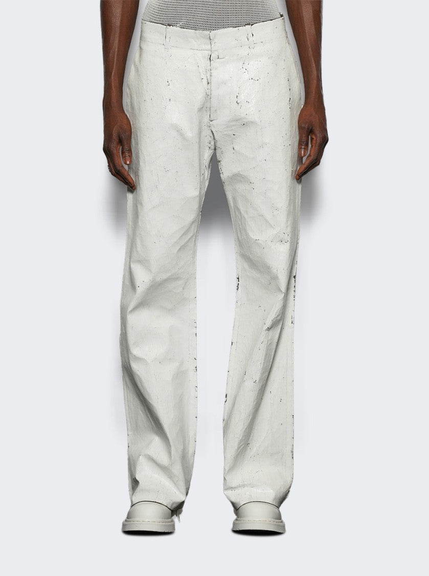 Mm6 By Maison Margiela Straight Leg Pants With Handpainted Treatment And Side Pockets