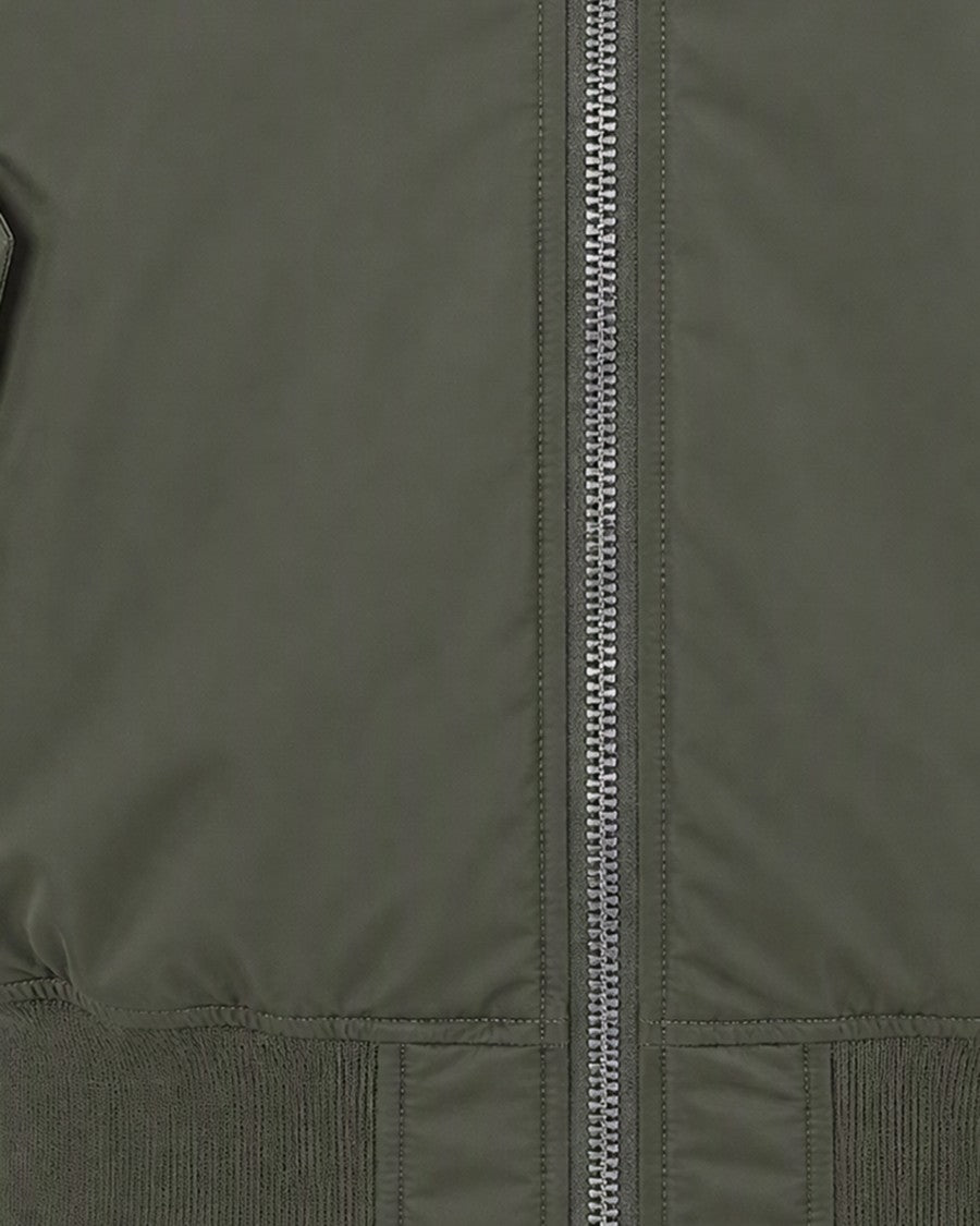 Alpha Industries Sage Green Ribbed Trim Padded Bomber Jacket