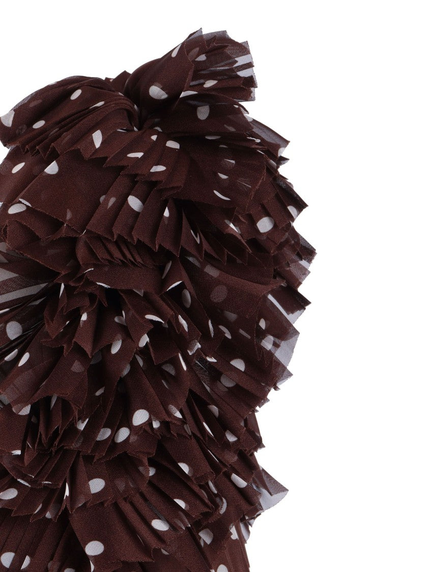 P.A.R.O.S.H. Sleeveless Ruffled Floral Midi Dress