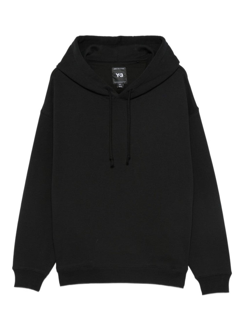 Y-3 Cotton Hoodie With Logo Detail And Drawstring Hood