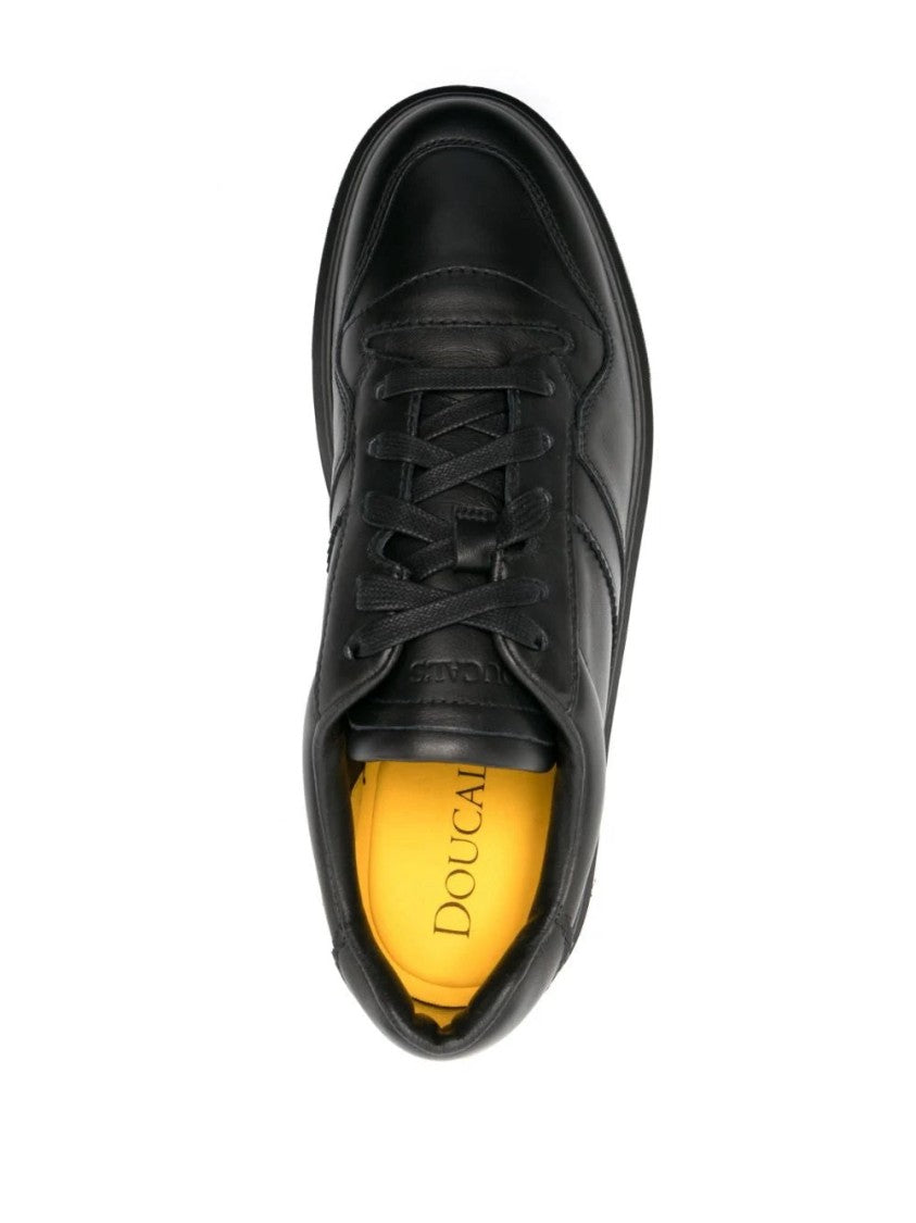 Doucal's Black Leather Trainers