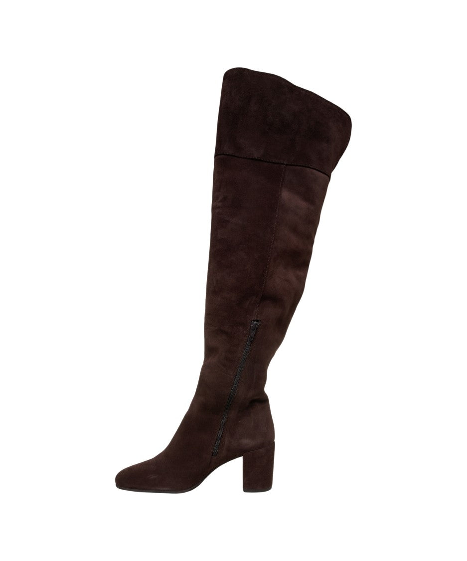 Billi Bi Suede High-Height Ankle Boots With Mid-Block Heel