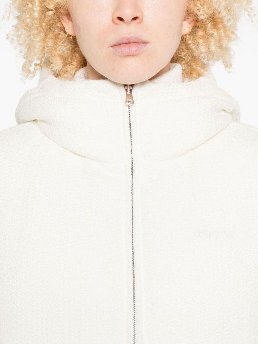 Gucci Cropped Plush Wool Mix Coat With Hood