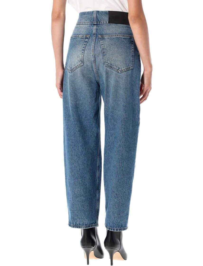 Mm6 By Maison Margiela High-Waisted Wide-Leg Denim Pants