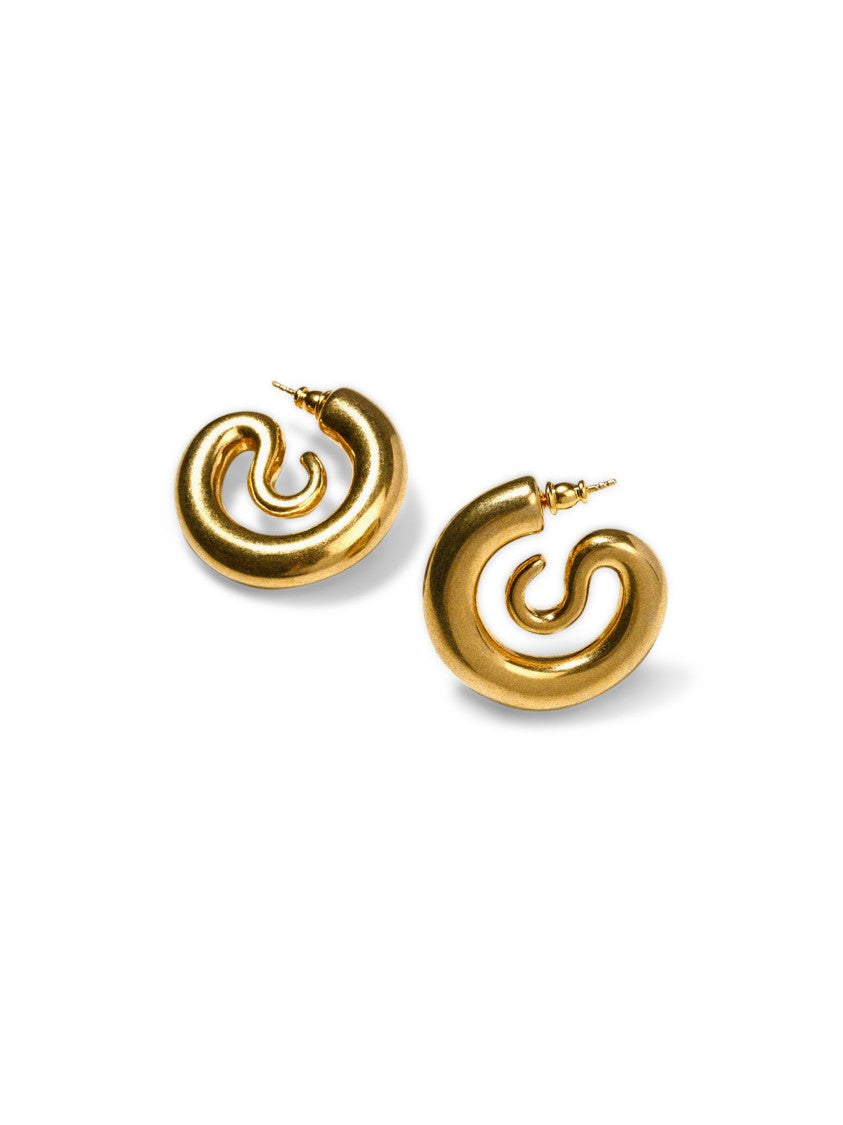 Panconesi Serpent-Inspired Small Hoop Earrings With Polished Gold Finish