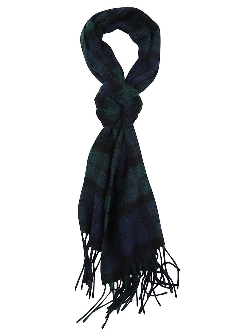 Polo Ralph Lauren Classic Checkered Fringed Wool-Blend Scarf