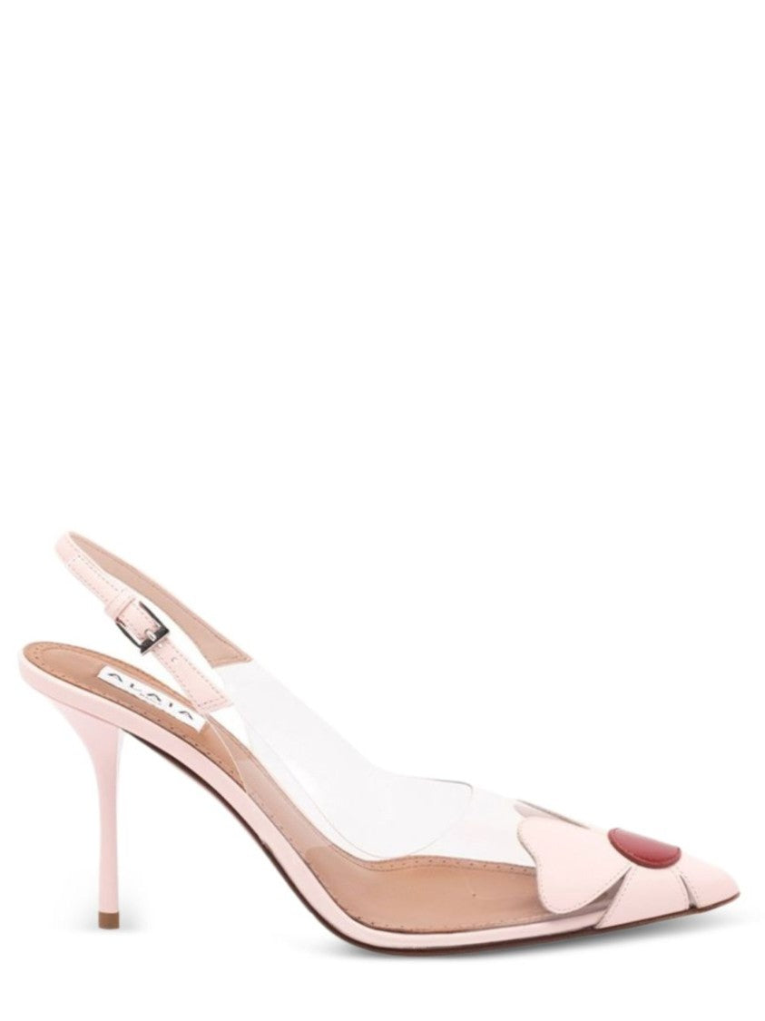 Alaïa Pink Pointed Toe Flower Slingback Pumps