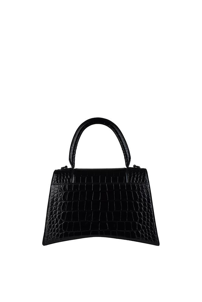 Balenciaga Black Crocodile Leather Hourglass Handbag