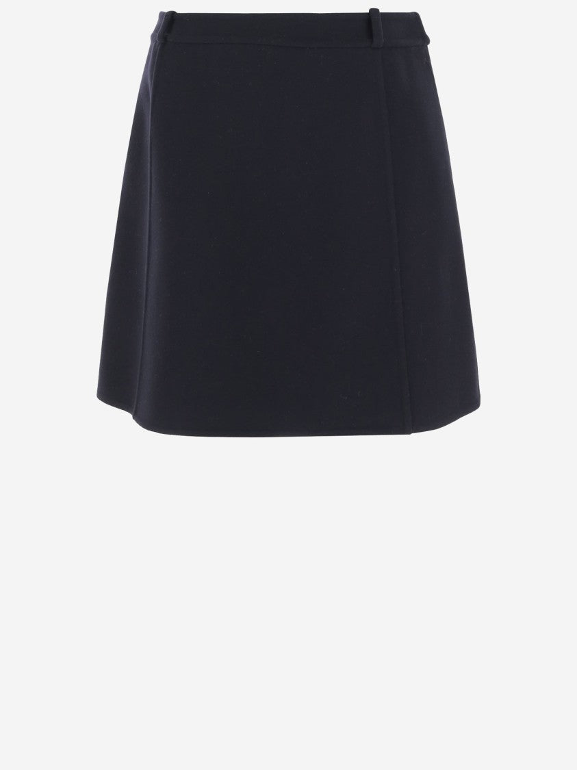 Jil Sander Structured Wool Skirt With Belt Loops