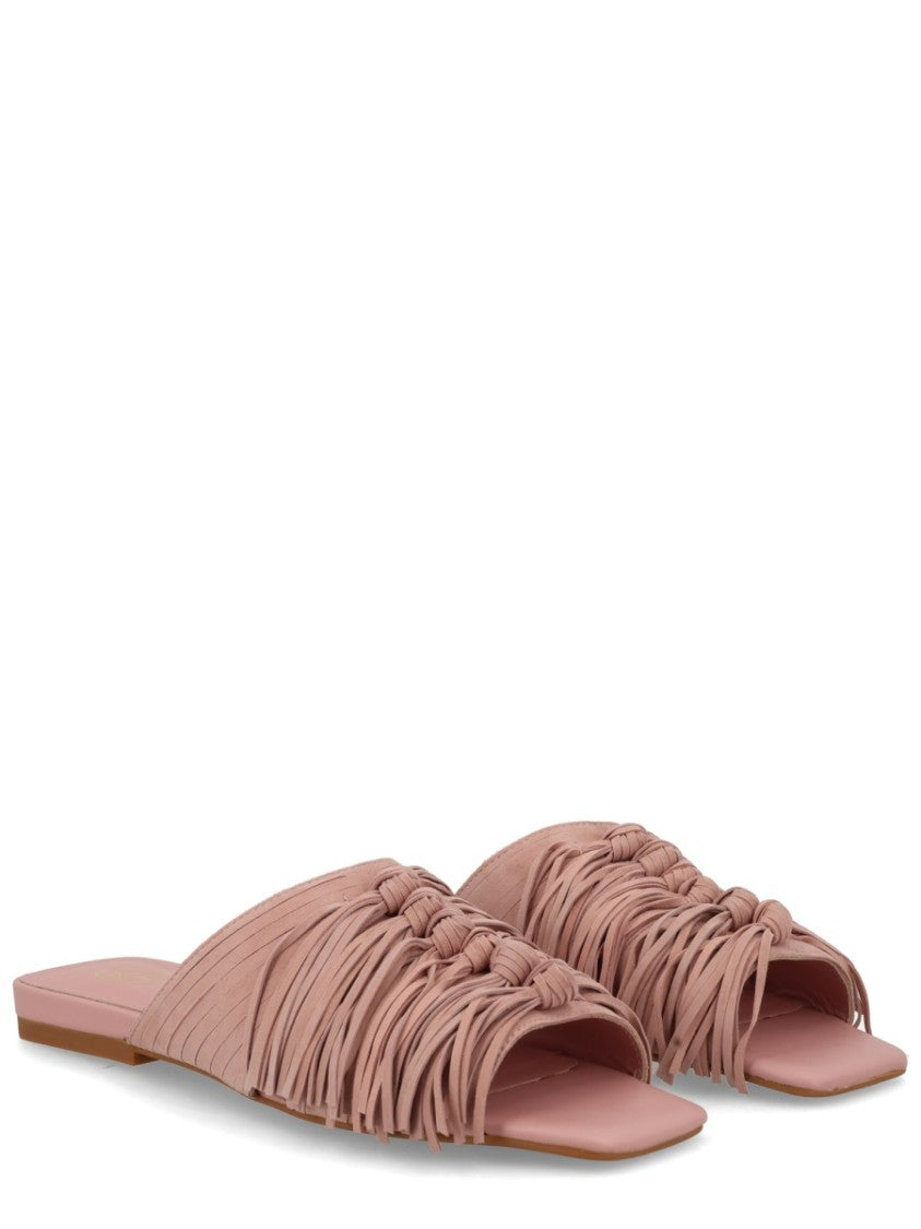 Ash Brigitte Knotted Fringe Slide Sandals