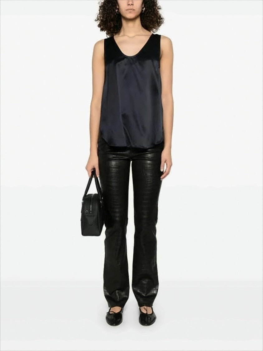 Max Mara Silk Sleeveless Top With Scoop Neckline