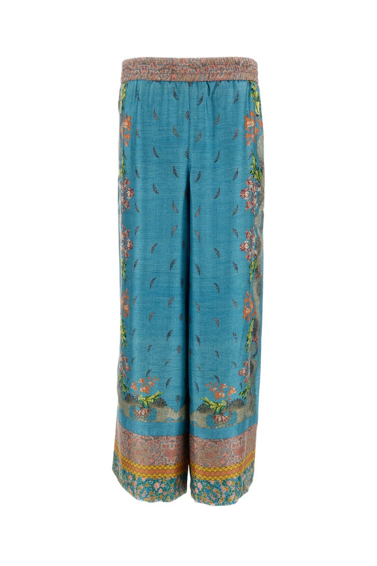 Pierre-Louis Mascia Multicolor Printed Silk Palazzo Trousers