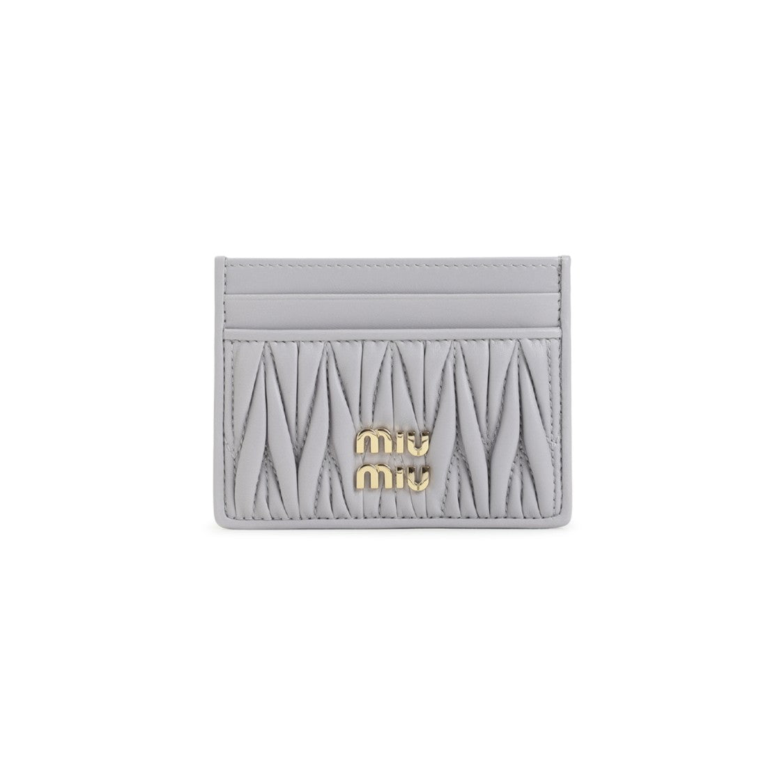 Miu Miu Glicine Lamb Leather Cardholder With Matelassé Detail