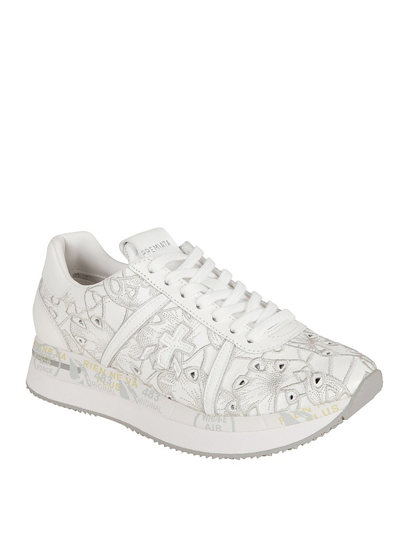 Premiata Kangaroo Leather Sneakers With Intricate Patterns And Glossy Accents