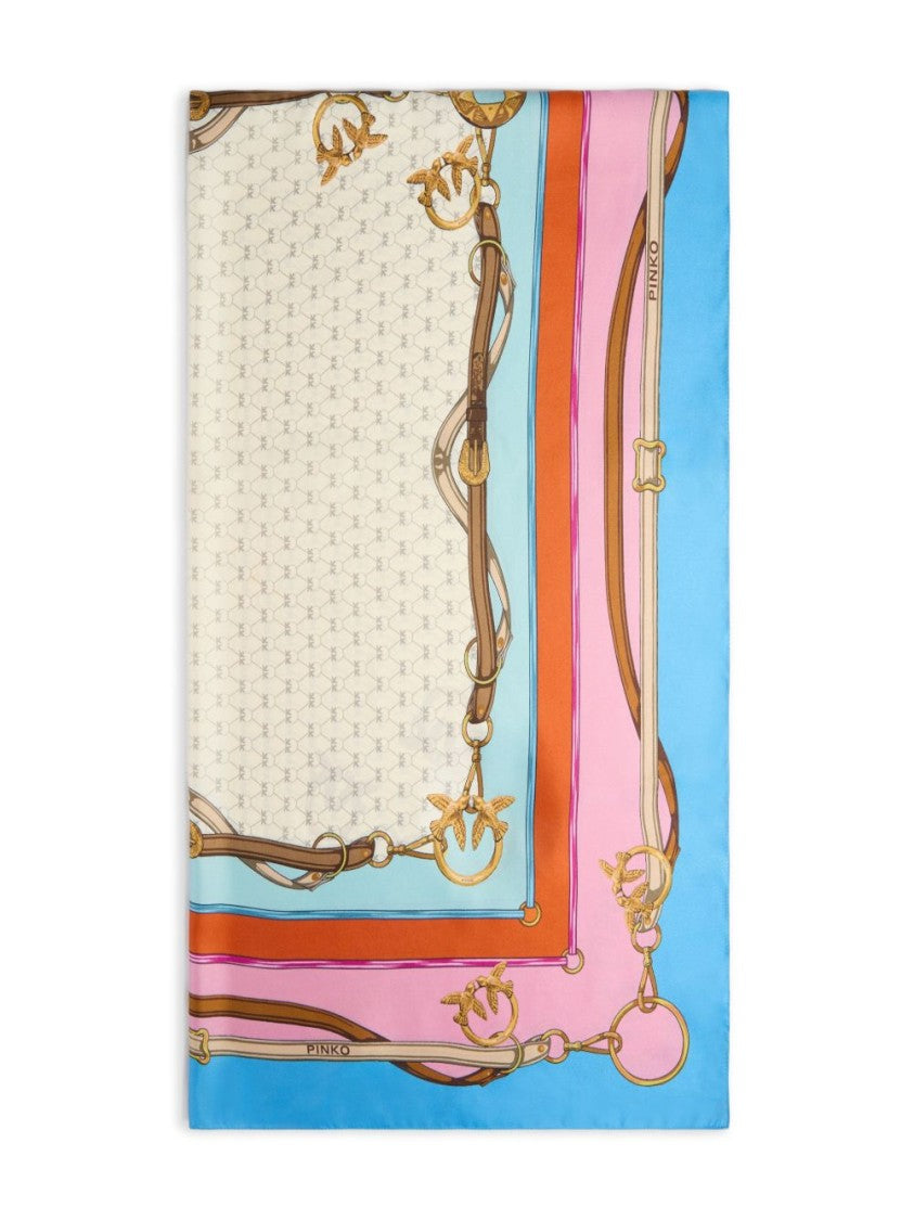 Pinko Liberty Print Light Blue Scarf
