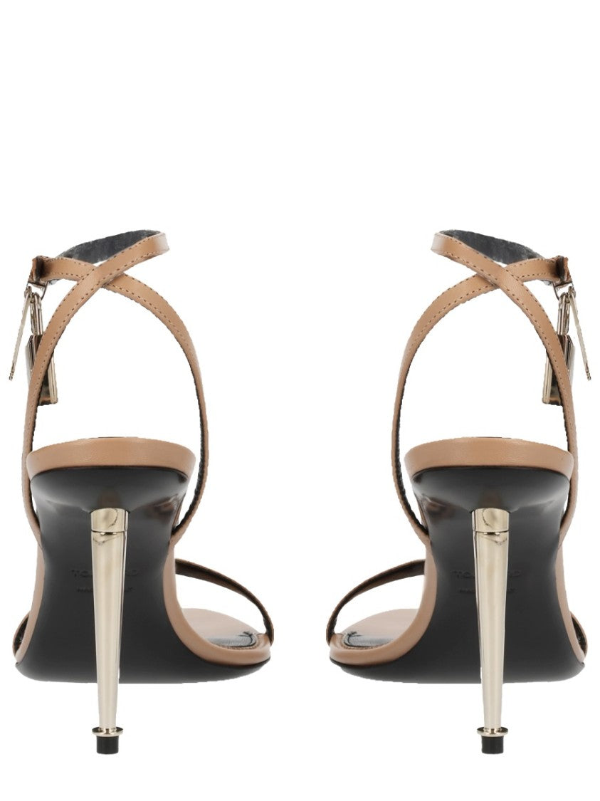 Tom Ford Pointed Toe High-Heeled Sandal With Padlock Charm