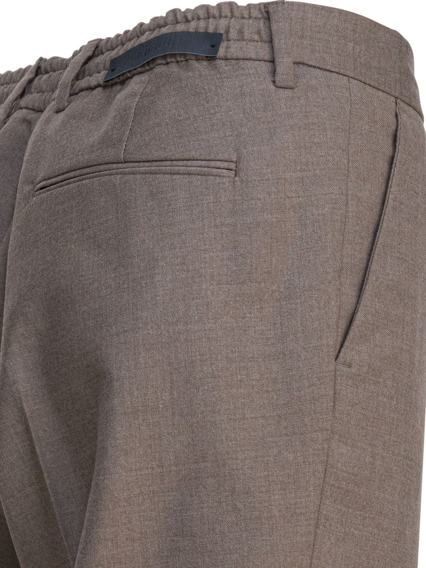 Briglia Tailored Beige Trousers With Mid-Rise Waist
