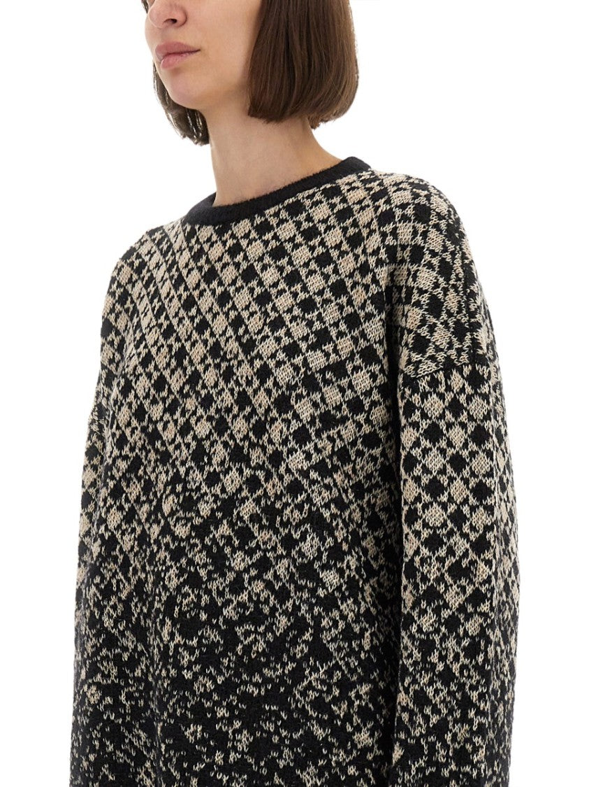 Mm6 By Maison Margiela Gradient Diamond Pattern Wool Pullover