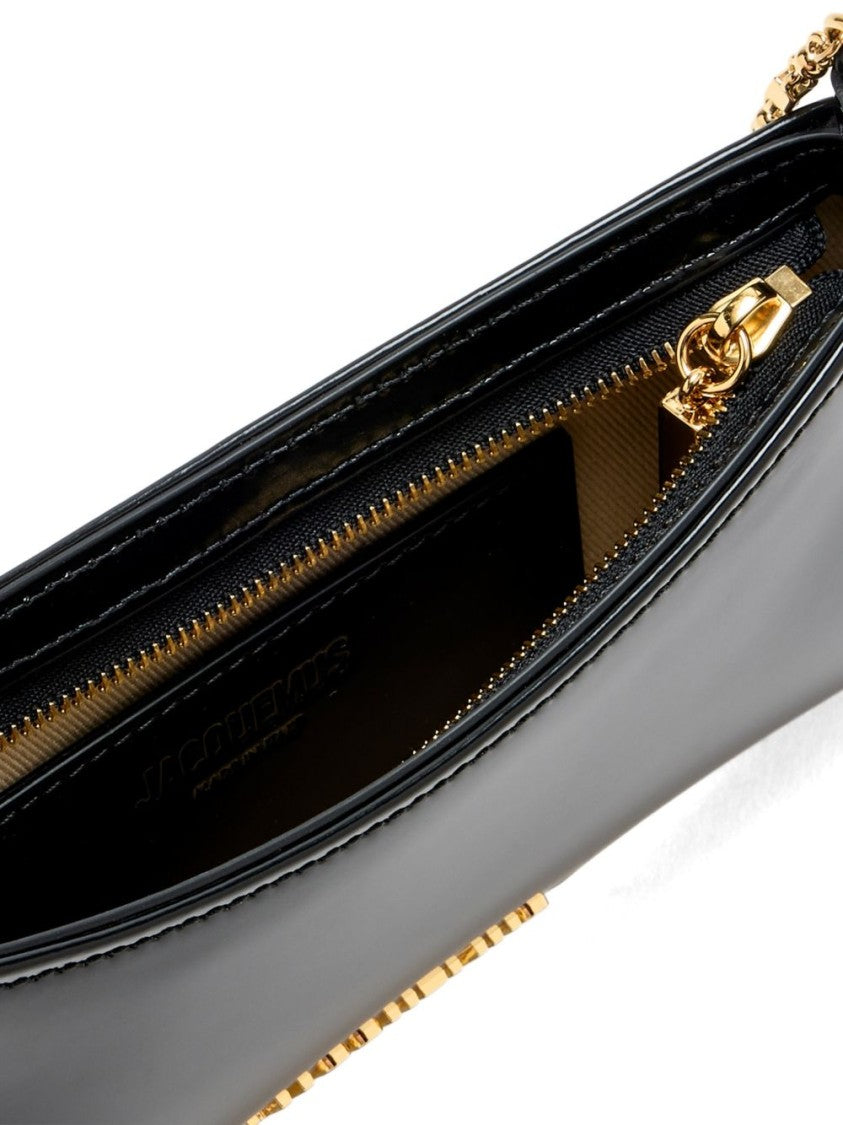 Jacquemus Black Compact Chain Strap Zip Bag