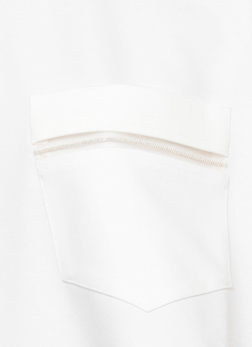 Fabiana Filippi White Lightpoint Detail Viscose T-Shirt