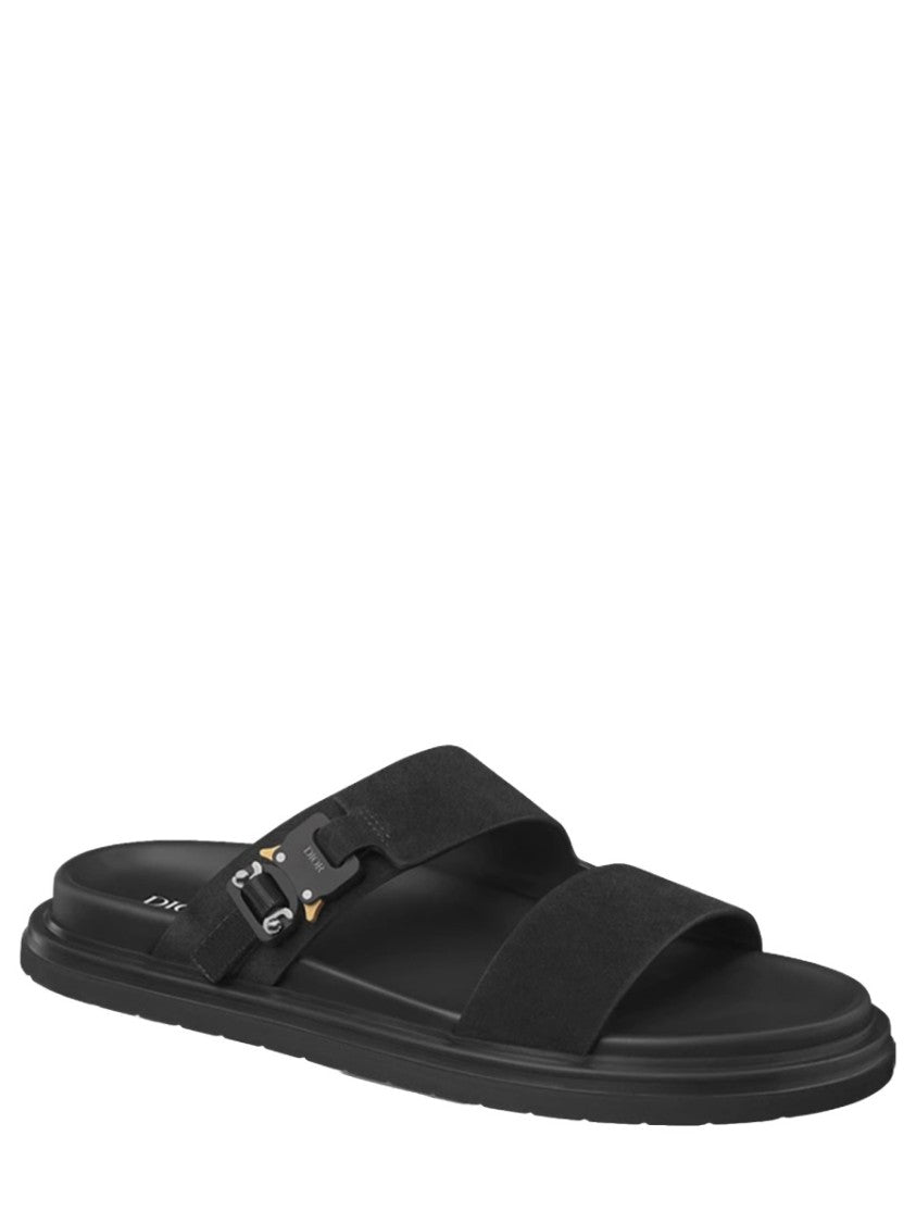 Dior Black Leather Aqua Strap Sandals