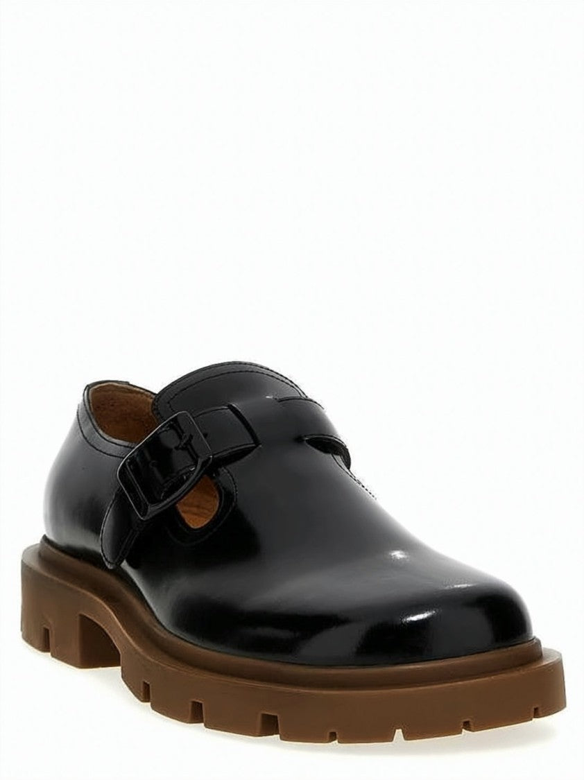Maison Margiela Polished Calf Leather Loafers With Buckle Detail