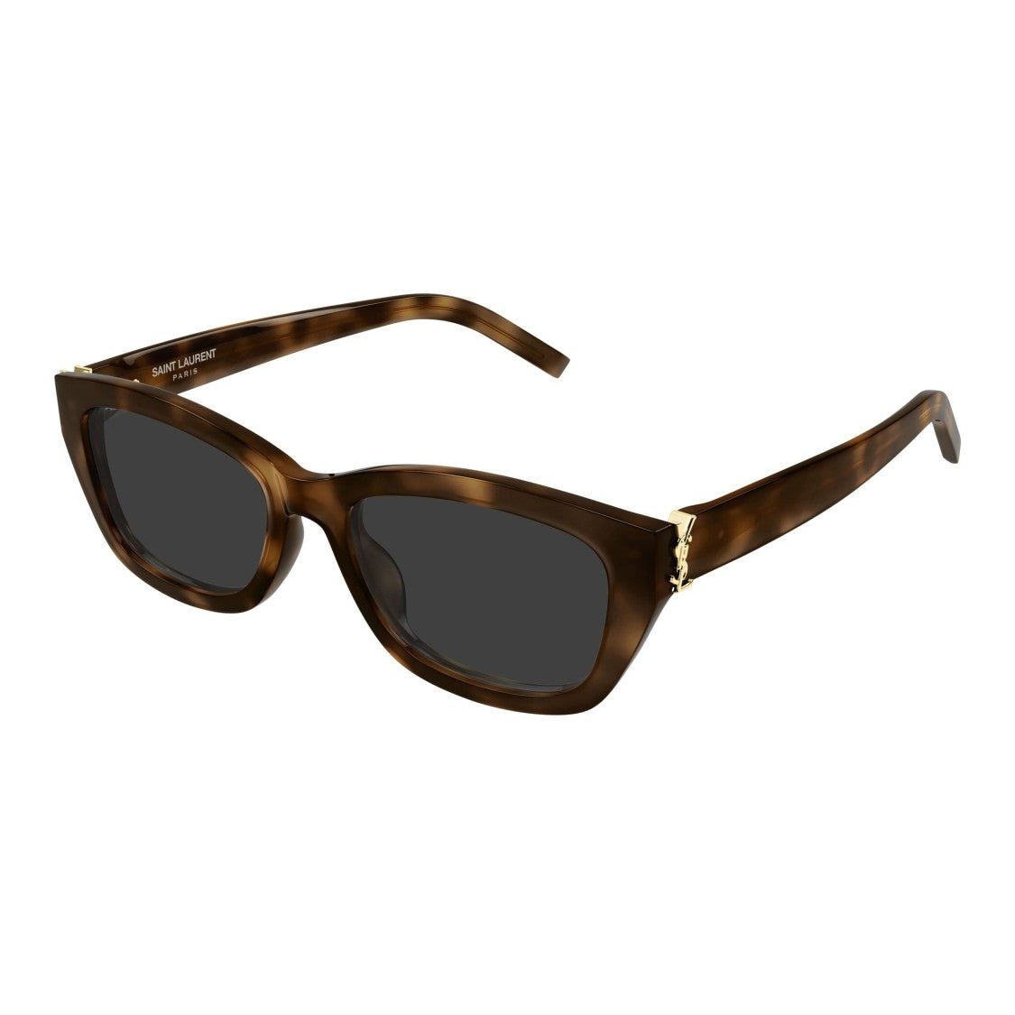 Saint Laurent Rectangular Tortoiseshell Acetate Sunglasses With Gold-Tone Logo Detail