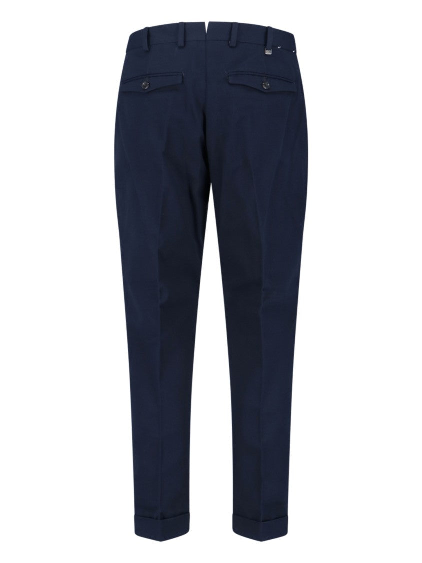 Pt Torino Mid-Rise Tailored Trousers With Pleats And Buttoned Pockets