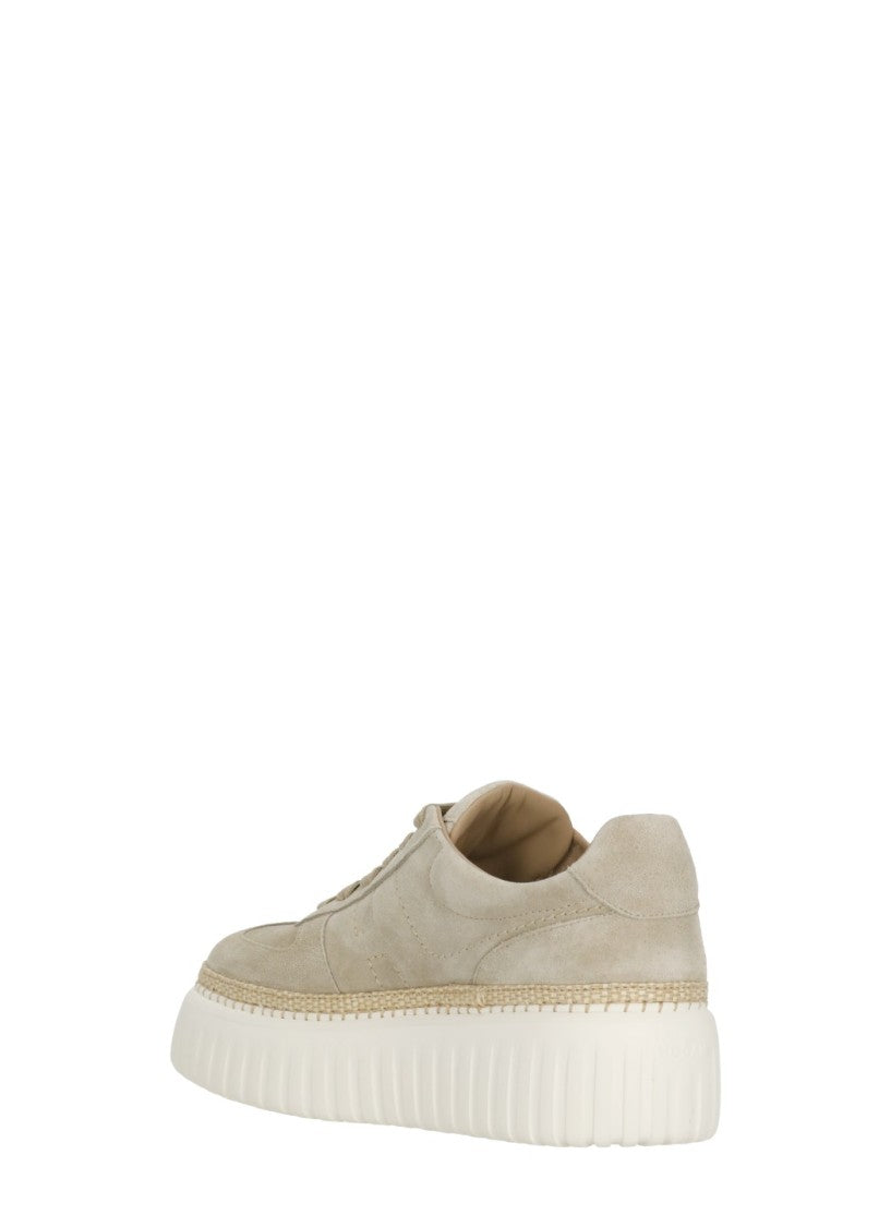 Hogan Beige H-Stripes Tone On Tone Sneakers