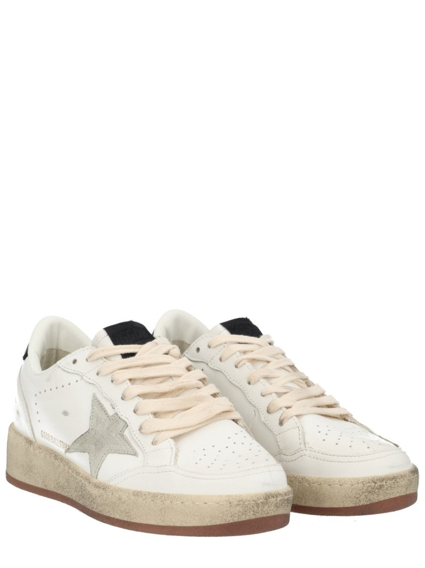 Golden Goose Ballstar Vintage-Inspired Cow Leather Sneakers