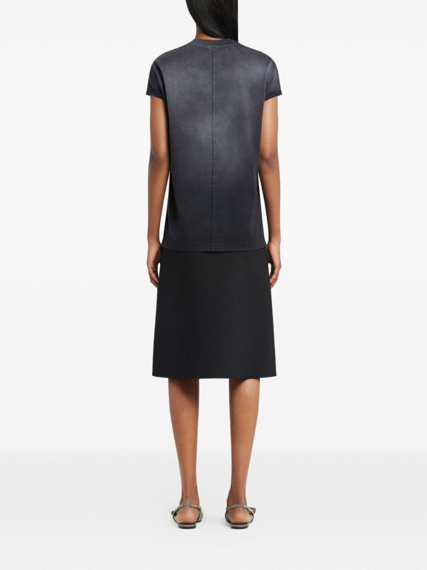 Courrèges Boxy-Cropped T-Shirt With Subtle Washed Effect