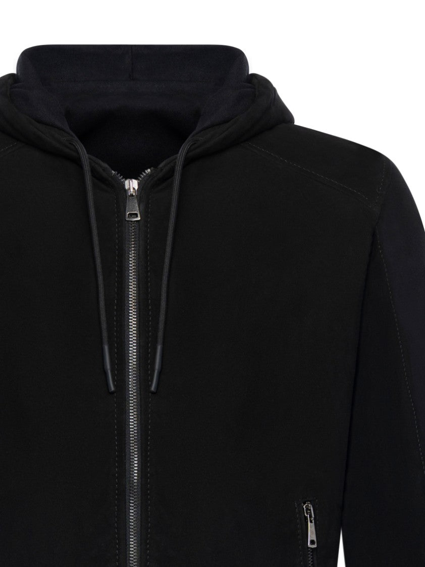 Franzese Collection Hooded Jacket In Water-Repellent Suede Lambskin
