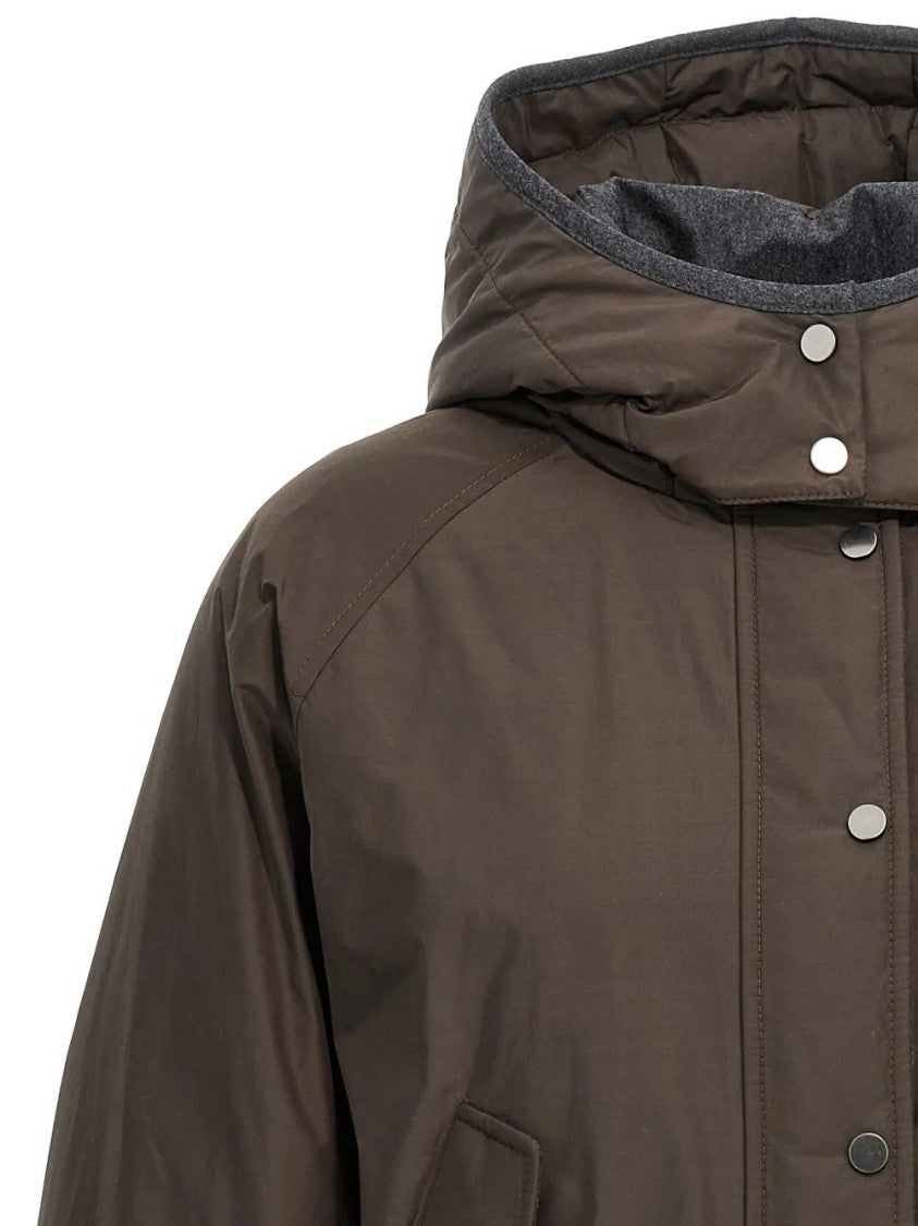 Brunello Cucinelli Cropped Down Puffer Jacket With Hood