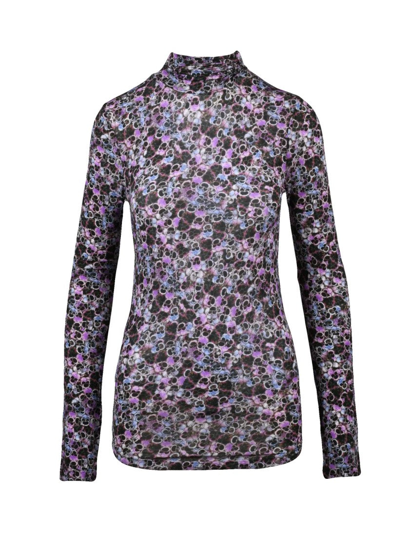 Isabel Marant Purple Viscose-Blend Stretch Turtleneck