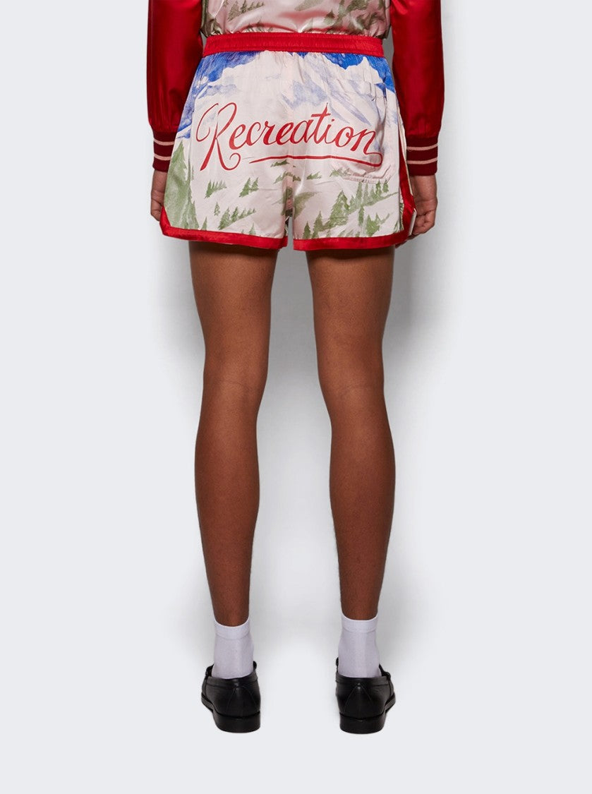 Bode Postcard Gym Shorts - Pink