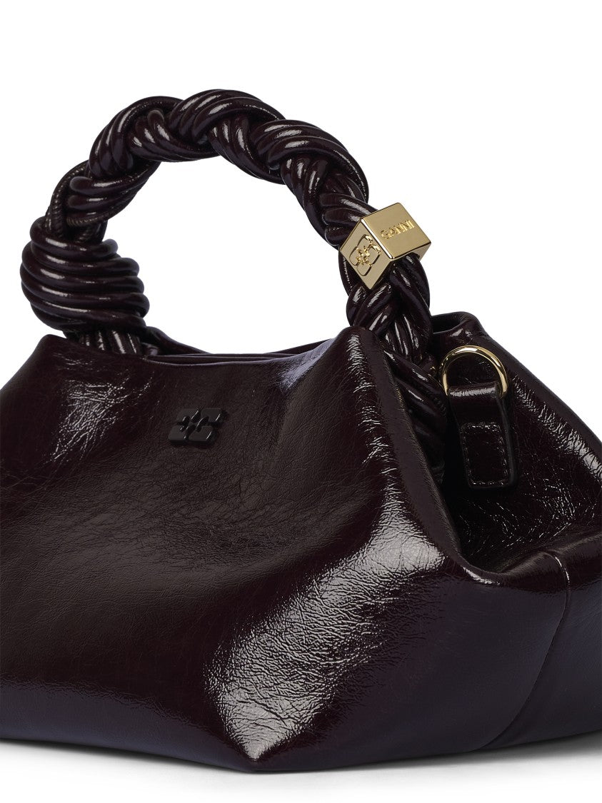 Ganni Glossy Structured Twisted Handle Bag