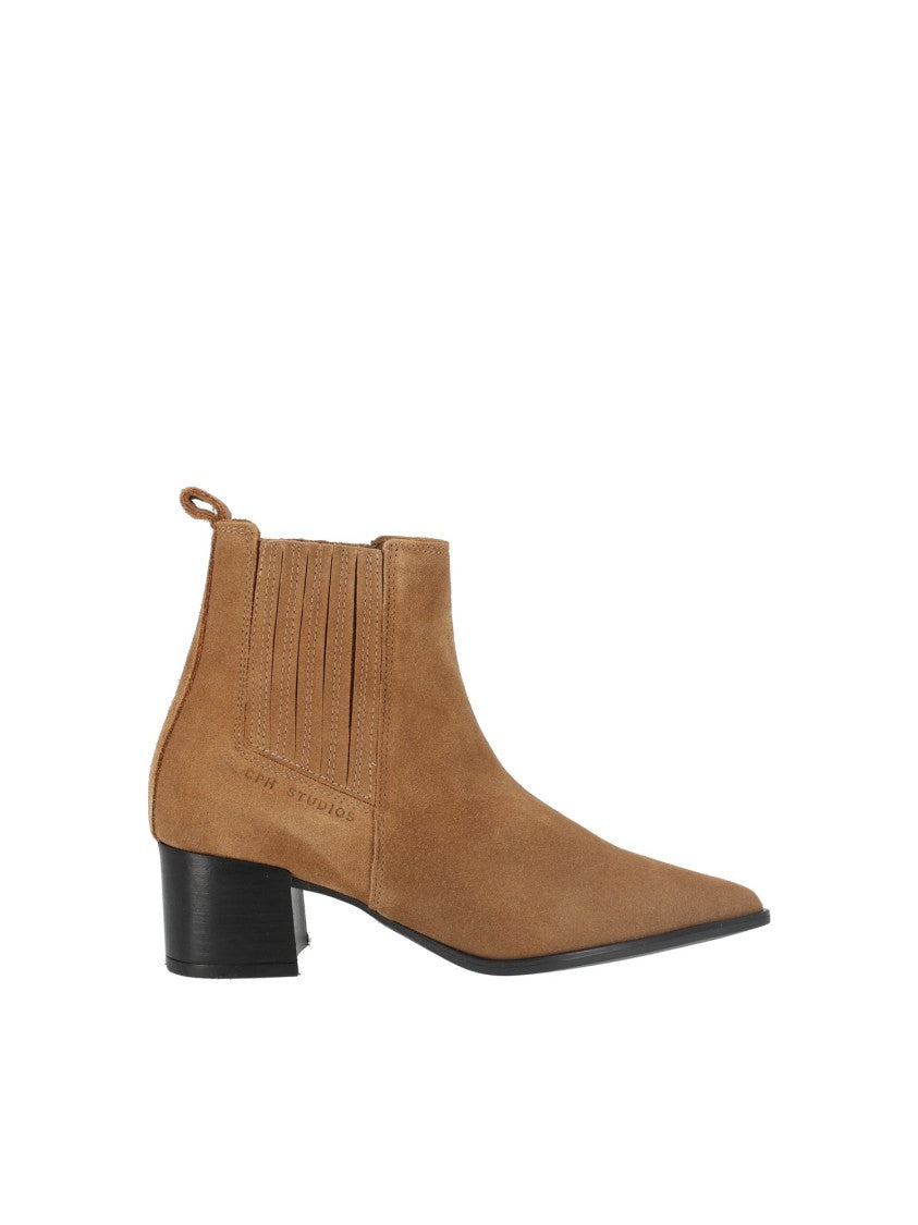 Copenhagen Brown Pointed Toe Suede Ankle Boots