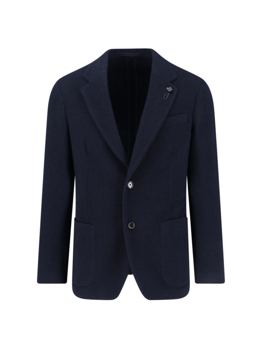 Lardini Single-Breasted Blazer – Navy