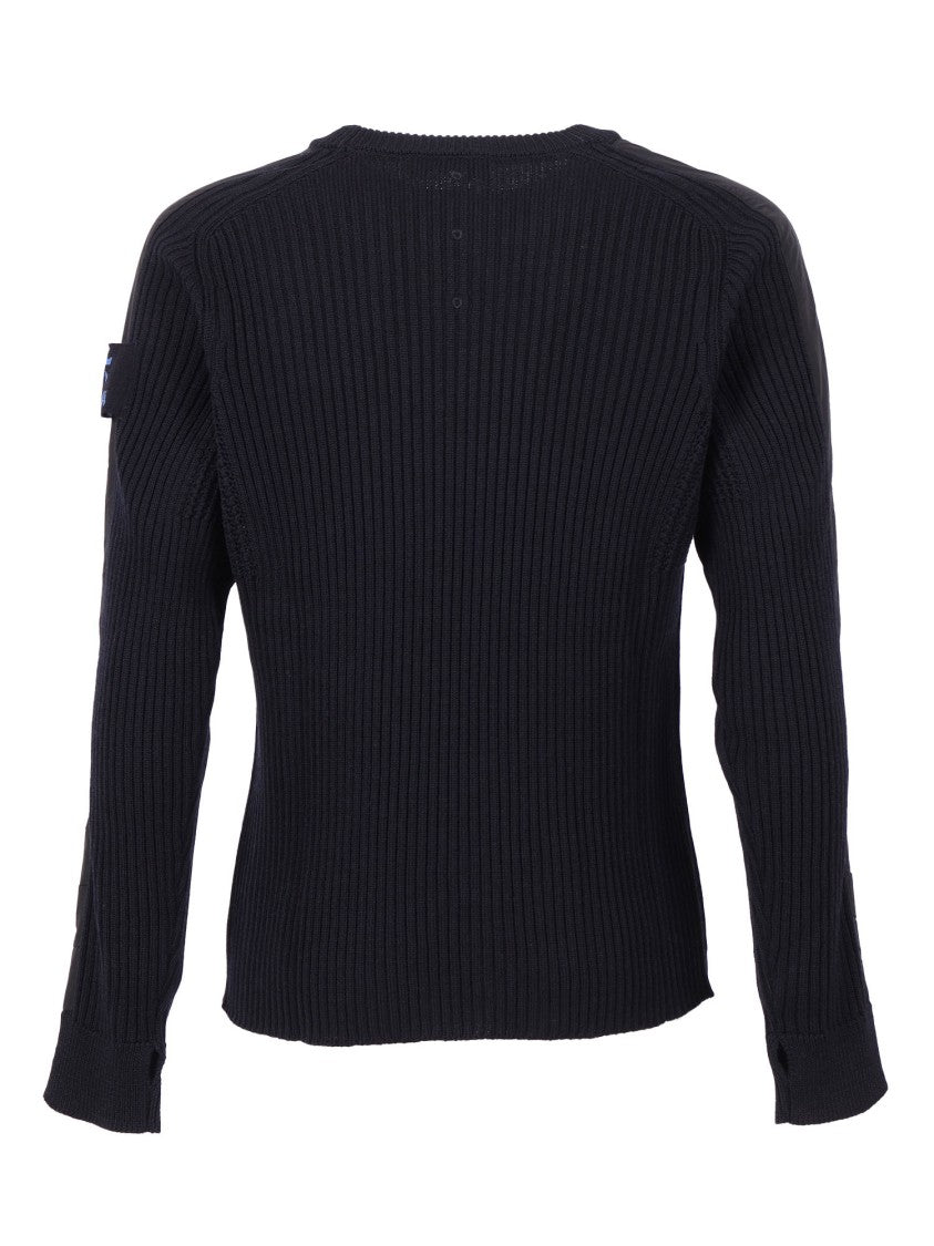 Premiata Finely Ribbed Crew Neck Sweater In Virgin Wool