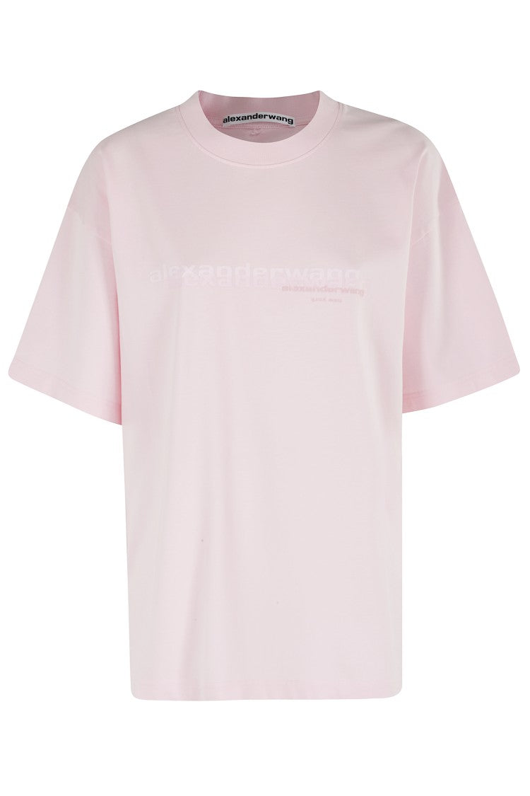 Alexander Wang Oversized Light Pink T-Shirt With Front Logo